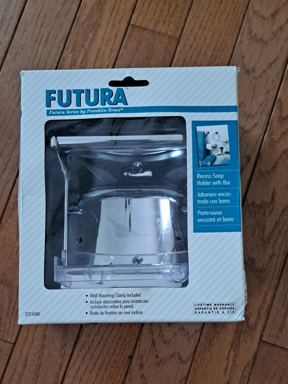 New Recess Soap Holder with Bar - White